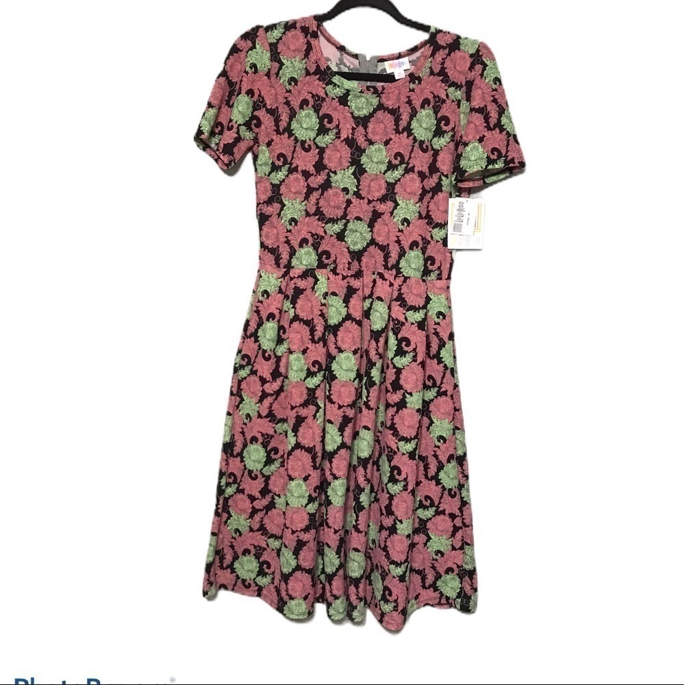 Amelia Dress Floral Green and Pink New D118